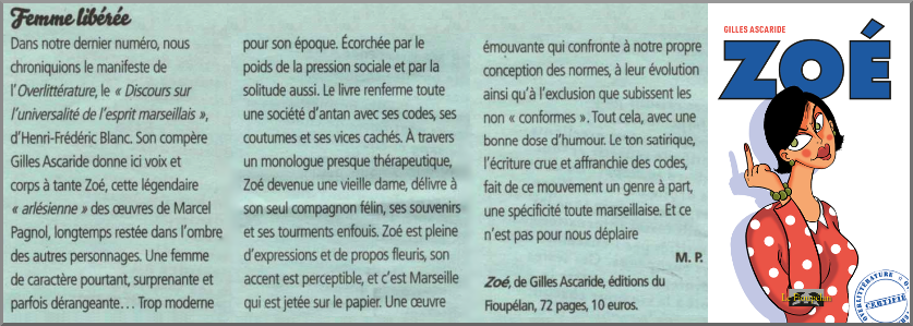 Zoé, de Gilles Ascaride, critique journal Le Ravi, 15 mars 2019