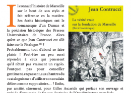 La vérité vraie sur la fondation de Marseille (Récit homérique), de Jean Contrucci, critique journal Ventilo janvier 2018