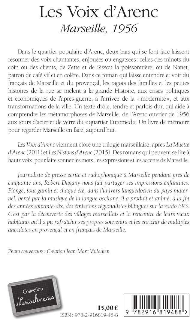 Robert Dagany, Les Voix d'Arenc, Marseille 1956, verso
